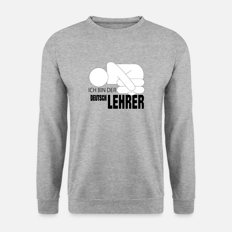Ich bin der Deutsch Lehrer - Unisex Pullover - Weißgrau meliert
