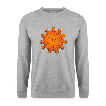 Enemy sick coronavirus corona virus flu - Unisex Sweatshirt - salt & pepper - Front - Alina (178cm) & Michal (187cm)