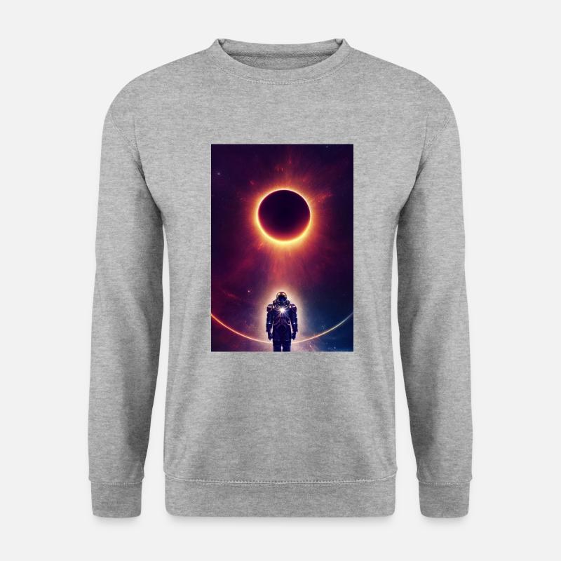 Charakter Kaiser des Kosmos leuchtend golden - Unisex Pullover - Weißgrau meliert