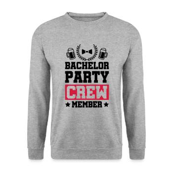bachelor party crew - Sweat-shirt Unisexe - gris chiné - Devant - Alina (178cm) & Michal (187cm)