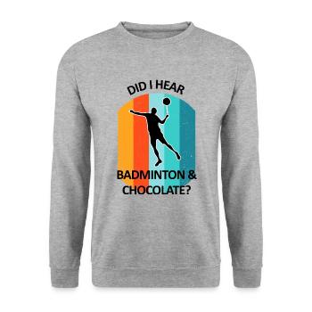 Badminton, Badminton, Badminton, Chocolate - Unisex Sweatshirt - salt & pepper - Front - Alina (178cm) & Michal (187cm)