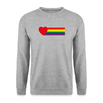 T-shirt couleur coeur LGBT - Sweat-shirt Unisexe - gris chiné - Devant - Alina (178cm) & Michal (187cm)