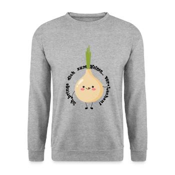 I'll make you cry... with laughter! - Unisex Sweatshirt - salt & pepper - Front - Alina (178cm) & Michal (187cm)