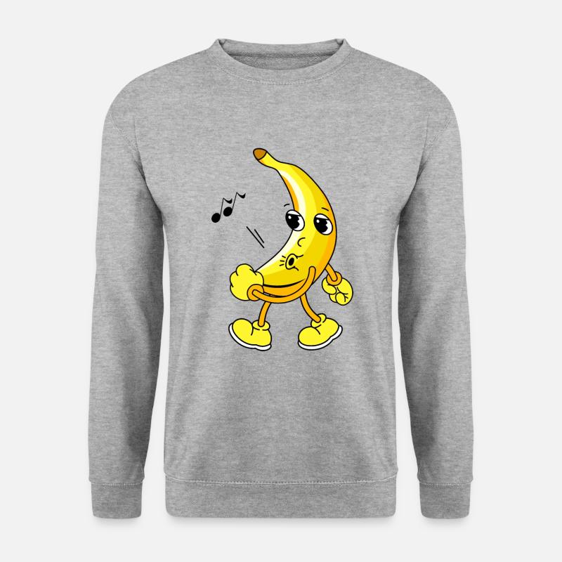 Pfeifende Banane - Unisex Pullover - Weißgrau meliert