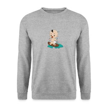 Baby surfs - Unisex Sweatshirt - salt & pepper - Front - Alina (178cm) & Michal (187cm)