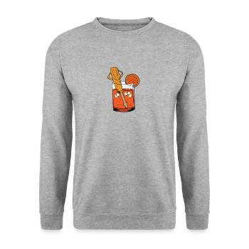 Schruabenzherher drink - Unisex Sweatshirt - salt & pepper - Front - Alina (178cm) & Michal (187cm)