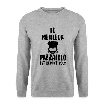 Le meilleur pizzaiolo - Sweat-shirt Unisexe - gris chiné - Devant - Alina (178cm) & Michal (187cm)