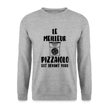Le meilleur pizzaiolo - Sweat-shirt Unisexe - gris chiné - Devant - Alina (178cm) & Michal (187cm)