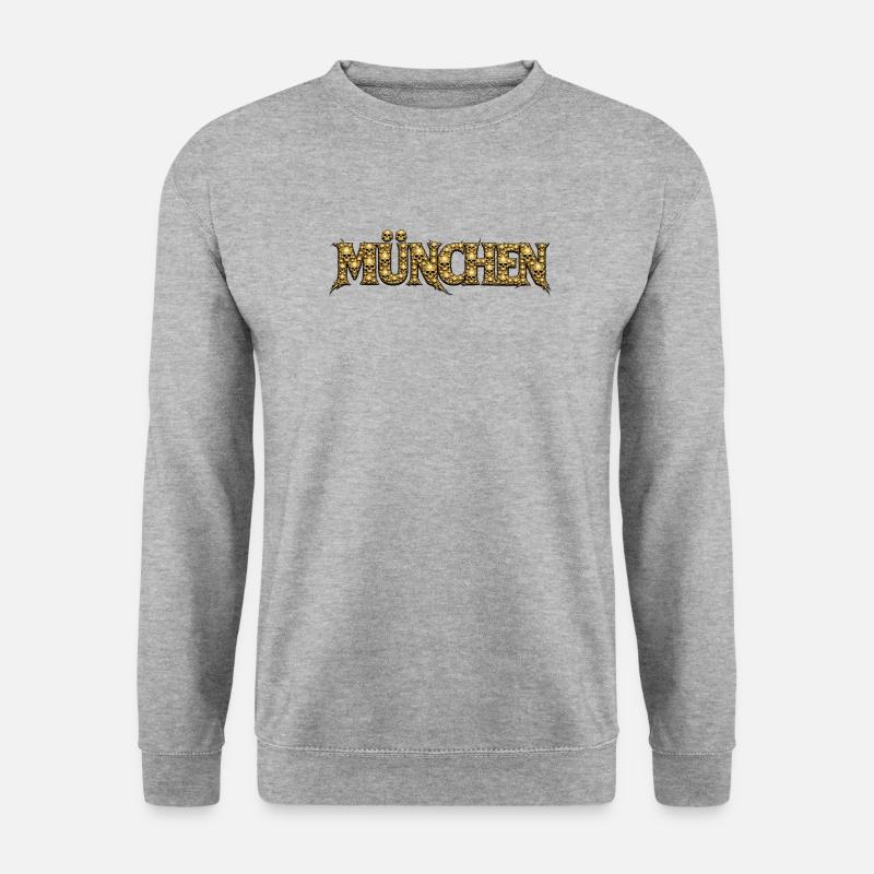 München Gothic Schädel-Logo - Unisex Pullover - Weißgrau meliert