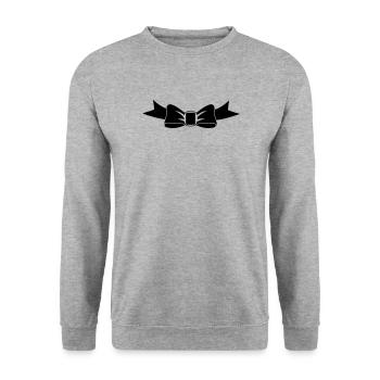 Fliege - Unisex Pullover - Weißgrau meliert - Vorne - Alina (178cm) & Michal (187cm)