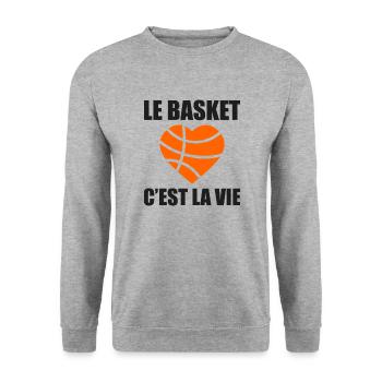 basketball is life, Basketball, Basketball, Sport - Unisex Sweatshirt - salt & pepper - Front - Alina (178cm) & Michal (187cm)