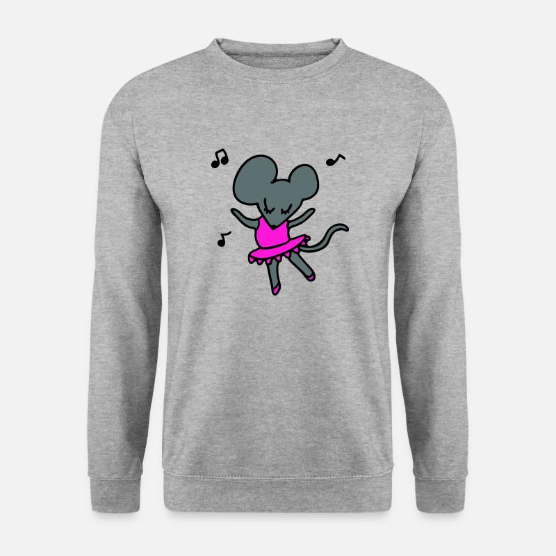 Balett Maus 3 - Unisex Pullover - Weißgrau meliert
