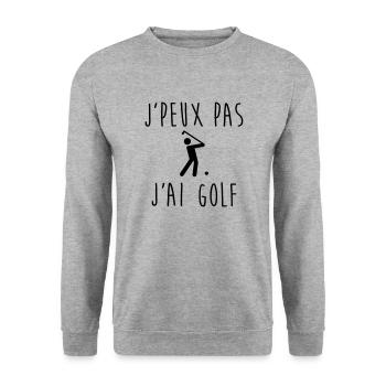 J'peux pas j'ai GOLF - Sweat-shirt Unisexe - gris chiné - Devant - Alina (178cm) & Michal (187cm)