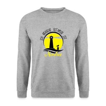 Vitamin See Nordsee - Unisex Pullover - Weißgrau meliert - Vorne - Alina (178cm) & Michal (187cm)
