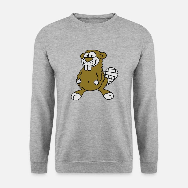 beaver - Unisex Pullover - Weißgrau meliert