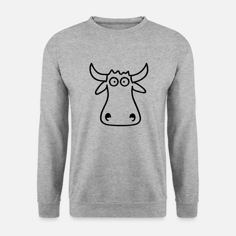 bull_head - Unisex Pullover - Weißgrau meliert