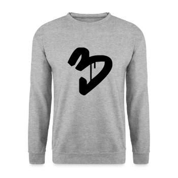 Graffiti : 3 - Unisex Pullover - Weißgrau meliert - Vorne - Alina (178cm) & Michal (187cm)