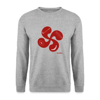 Cross Basque sports - Unisex Sweatshirt - salt & pepper - Front - Alina (178cm) & Michal (187cm)