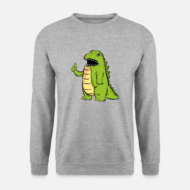 Dinosaurier T-Rex - Unisex Pullover - Weißgrau meliert