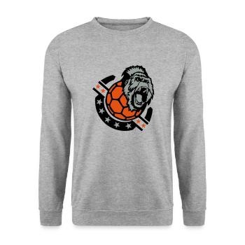 handball gorille gorilla club logo sport - Sweat-shirt Unisexe - gris chiné - Devant - Alina (178cm) & Michal (187cm)