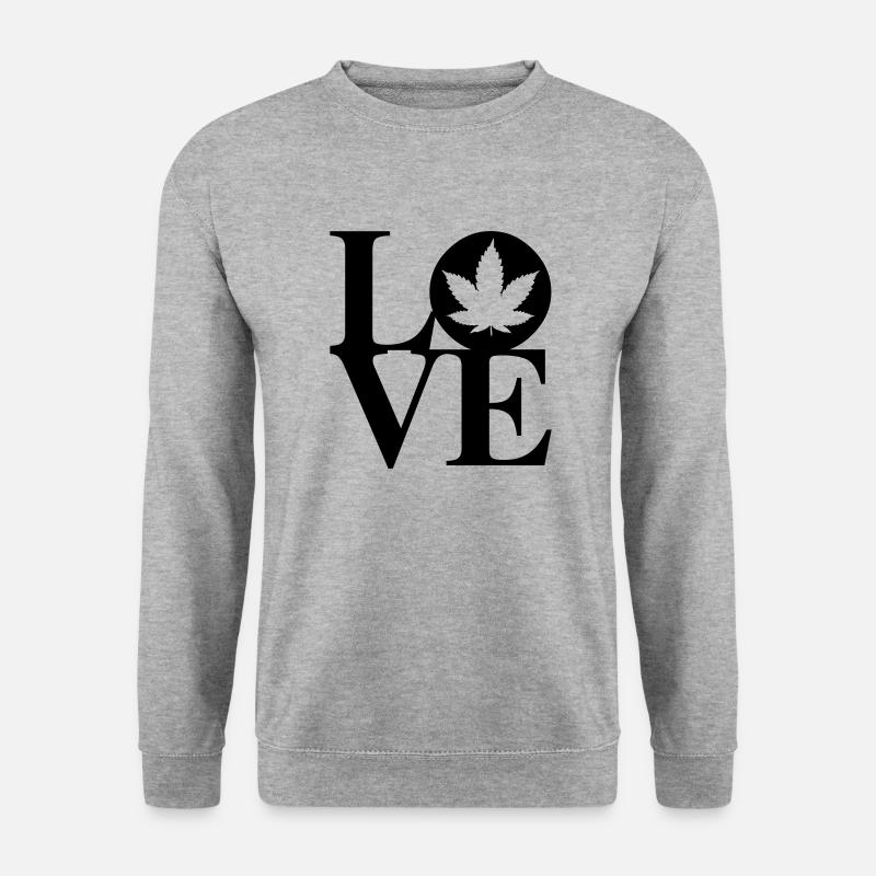 Cannabis Liebe Kunst - Unisex Pullover - Weißgrau meliert