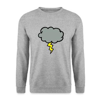 cloud thundercloud lightning thunderbolt - Unisex Sweatshirt - salt & pepper - Front - Alina (178cm) & Michal (187cm)