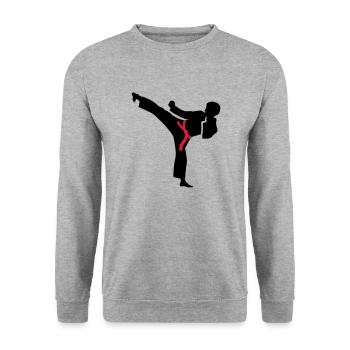 Karate - Unisex Sweatshirt - salt & pepper - Front - Alina (178cm) & Michal (187cm)