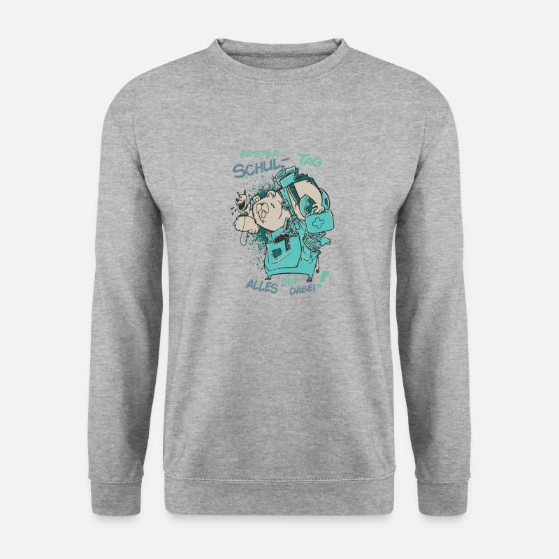 erster schultag alles mit dabei - Unisex Pullover - Weißgrau meliert