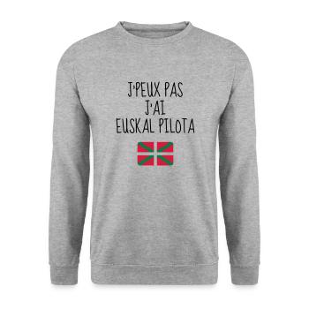 Pelote Basque Euskal Pilota Baskische Pelota - Unisex Sweatshirt - salt & pepper - Front - Alina (178cm) & Michal (187cm)