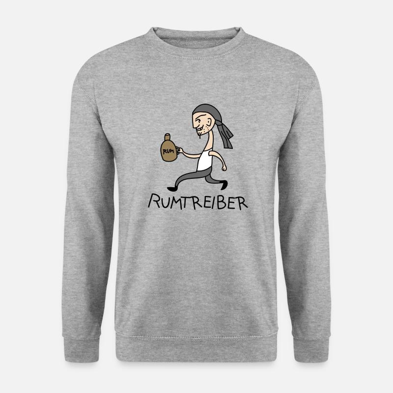 Pirat mit Rum - Unisex Pullover - Weißgrau meliert