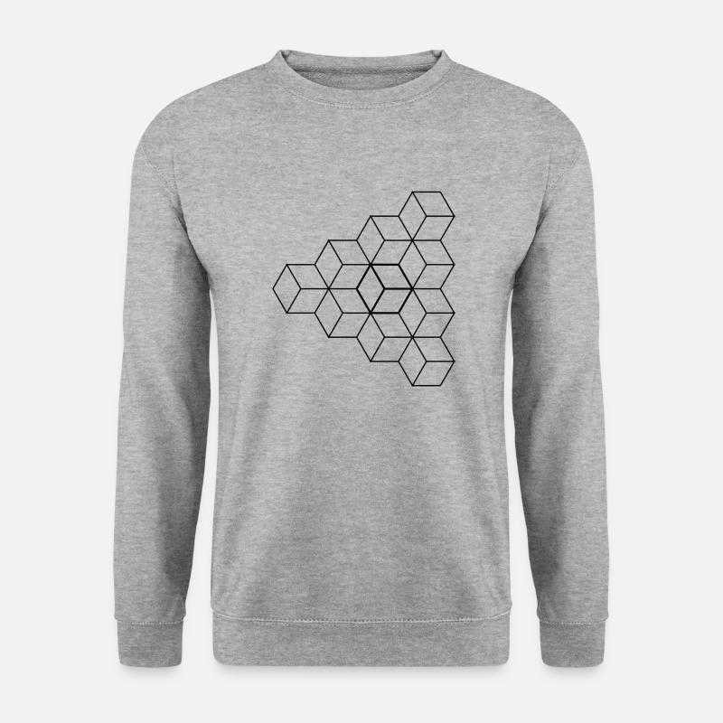 Triangle Cube Bold - Sweat-shirt Unisexe - gris chiné