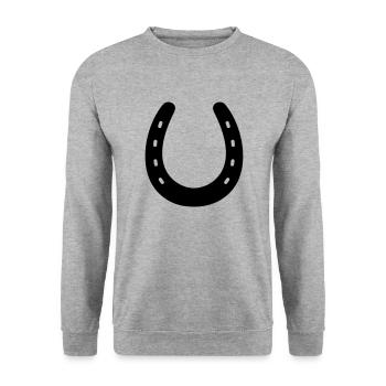 Hufeisen Clipart Symbol Form Pferde - Unisex Pullover - Weißgrau meliert - Vorne - Alina (178cm) & Michal (187cm)
