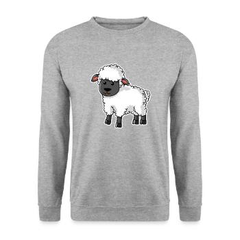 mouton - Sweat-shirt Unisexe - gris chiné - Devant - Alina (178cm) & Michal (187cm)