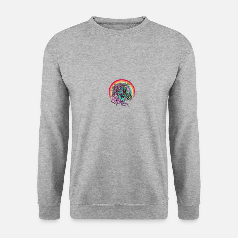 Einhorn - Unisex Pullover - Weißgrau meliert