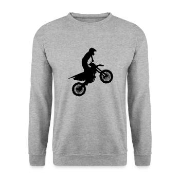 motocross - Unisex Sweatshirt - salt & pepper - Front - Alina (178cm) & Michal (187cm)