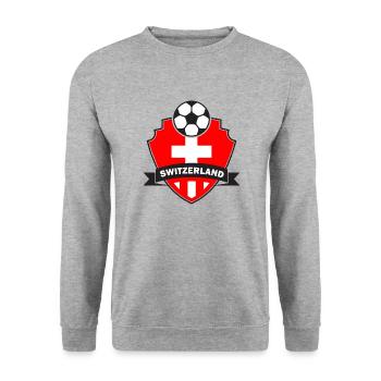 Schweiz Fußball - Unisex Pullover - Weißgrau meliert - Vorne - Alina (178cm) & Michal (187cm)