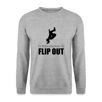Trampolin Spaß Spruch Geschenk Turnen Akrobat - Unisex Pullover - Weißgrau meliert - Vorne - Alina (178cm) & Michal (187cm)