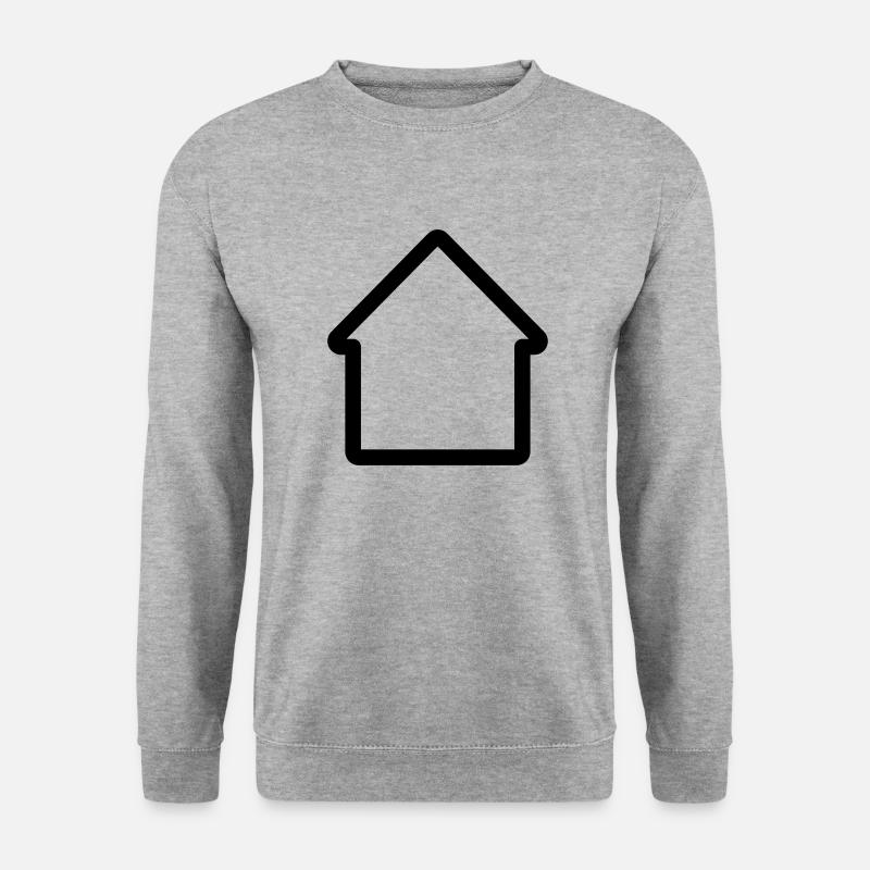Haus/Home-Symbolsymbol - Unisex Pullover - Weißgrau meliert