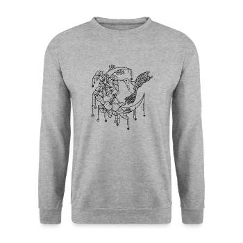 Kolibri - Unisex Pullover - Weißgrau meliert - Vorne - Alina (178cm) & Michal (187cm)