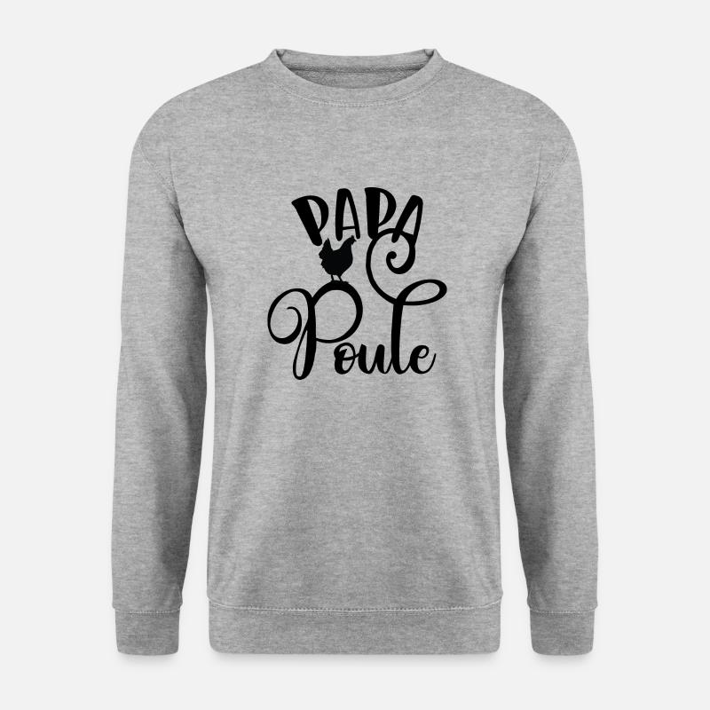 Papa, du Hühnerse ich - Unisex Pullover - Weißgrau meliert