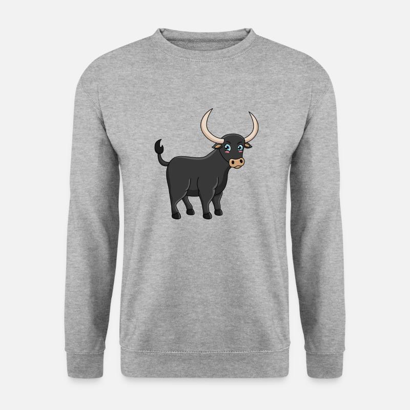 Stier - Unisex Pullover - Weißgrau meliert