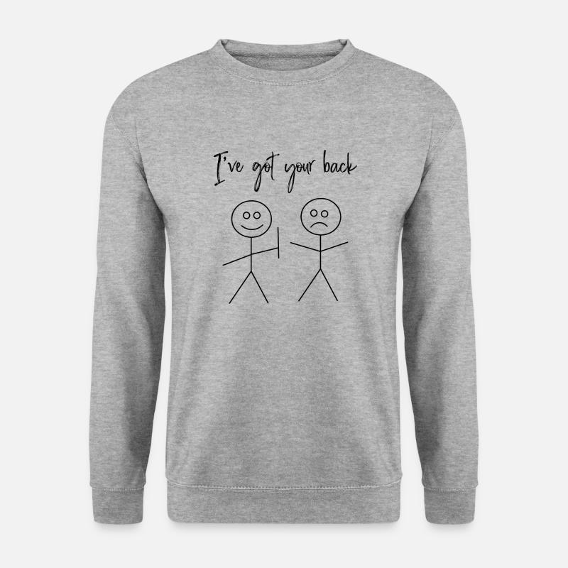 Lustiger Spruch Witzig Humor Strichmännchen - Unisex Pullover - Weißgrau meliert