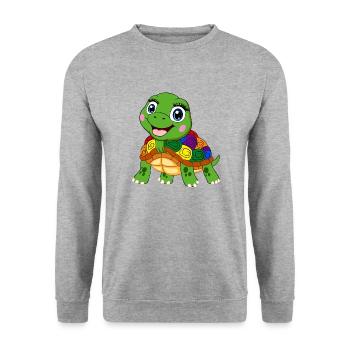 arc-en-ciel tortue lgbt tank animal lgbtqia - Sweat-shirt Unisexe - gris chiné - Devant - Alina (178cm) & Michal (187cm)