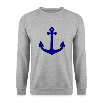 Anker - Unisex Pullover - Weißgrau meliert - Vorne - Alina (178cm) & Michal (187cm)