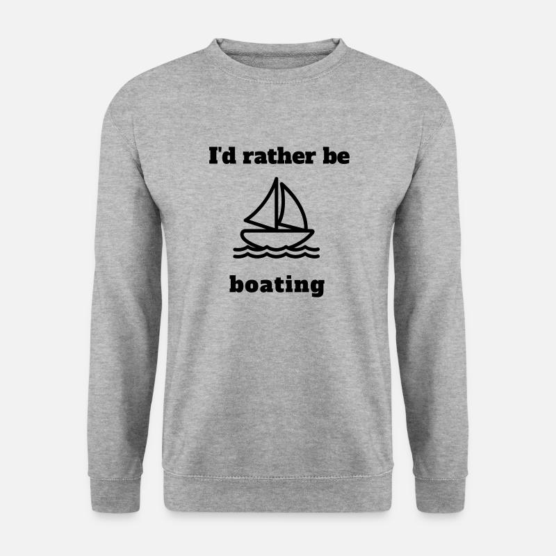 I'd rather be boating - Unisex Pullover - Weißgrau meliert