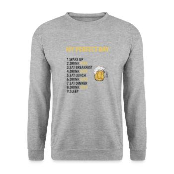 My perfect day: drink beer - Unisex Sweatshirt - salt & pepper - Front - Alina (178cm) & Michal (187cm)