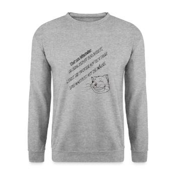 Chef zum Mitarbeiter: Du schleichst zur Arbeit ... - Unisex Pullover - Weißgrau meliert - Vorne - Alina (178cm) & Michal (187cm)