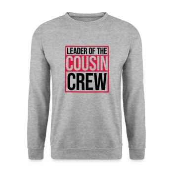 Leader Cousin Crew Team - Unisex Pullover - Weißgrau meliert - Vorne - Alina (178cm) & Michal (187cm)