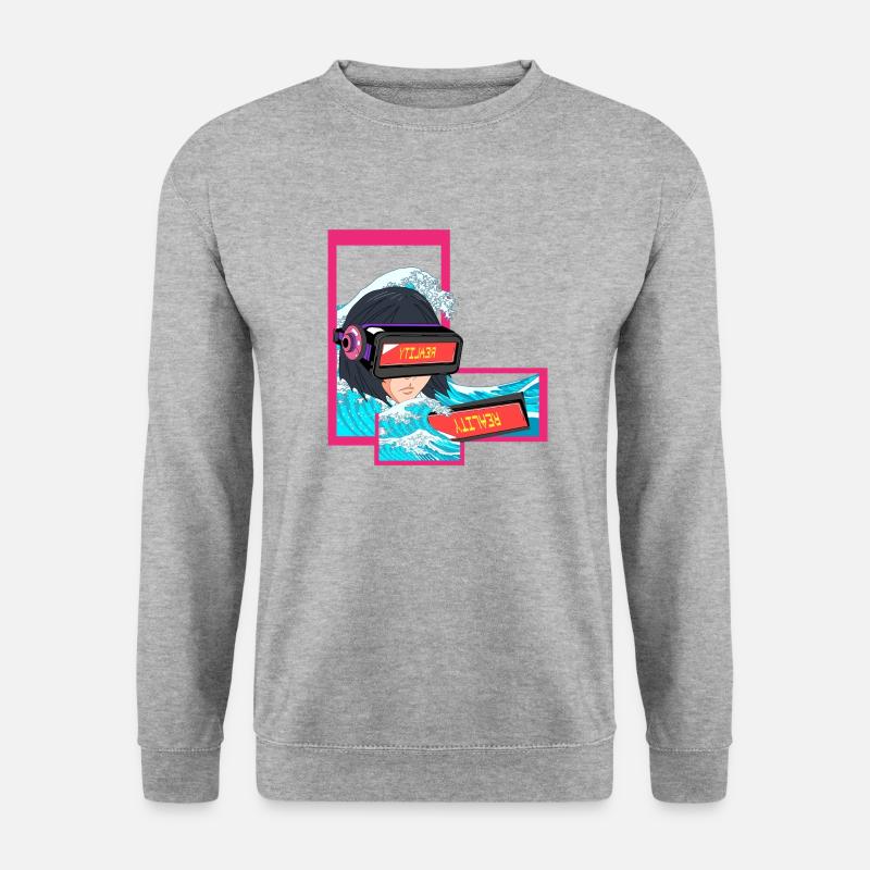 Gamers Welt bunt - Unisex Pullover - Weißgrau meliert