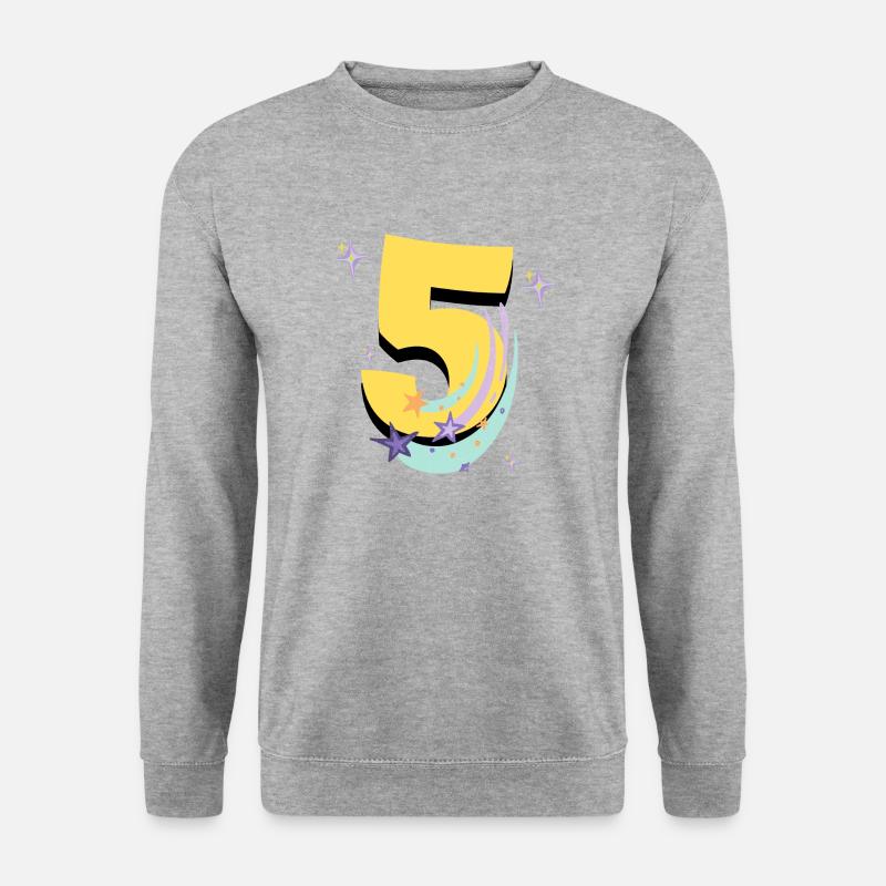 5-jähriges Jubiläum (5-Jahres-Geschenk) - Unisex Pullover - Weißgrau meliert